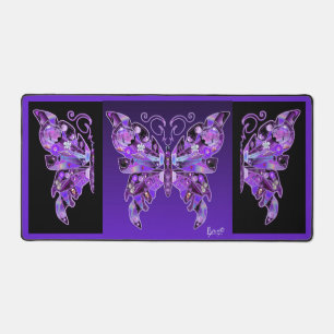 Purple Butterfly 31  Desk Mat