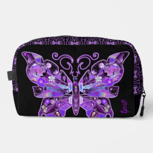 Purple Butterfly 31  Dopp Kit