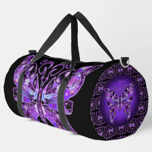 Purple Butterfly 31 Duffle Bag
