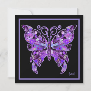 Purple Butterfly 31 Flat Greeting Card