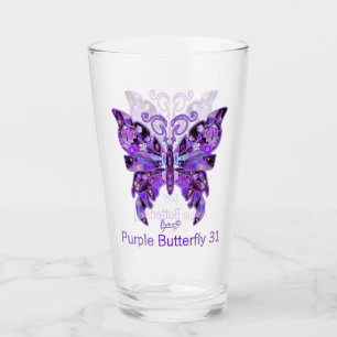 Purple Butterfly 31 Glass