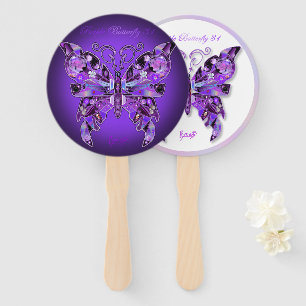 Purple Butterfly 31 Hand Fan