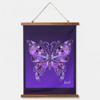 Purple Butterfly 31 hanging tapestry
