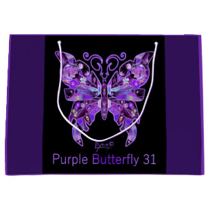 Purple Butterfly 31 Large Gift Bag