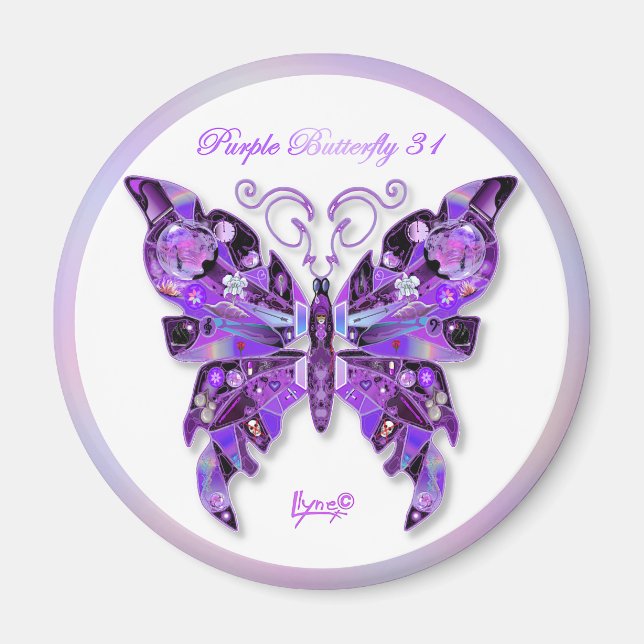Purple Butterfly 31 Magnet (Front)