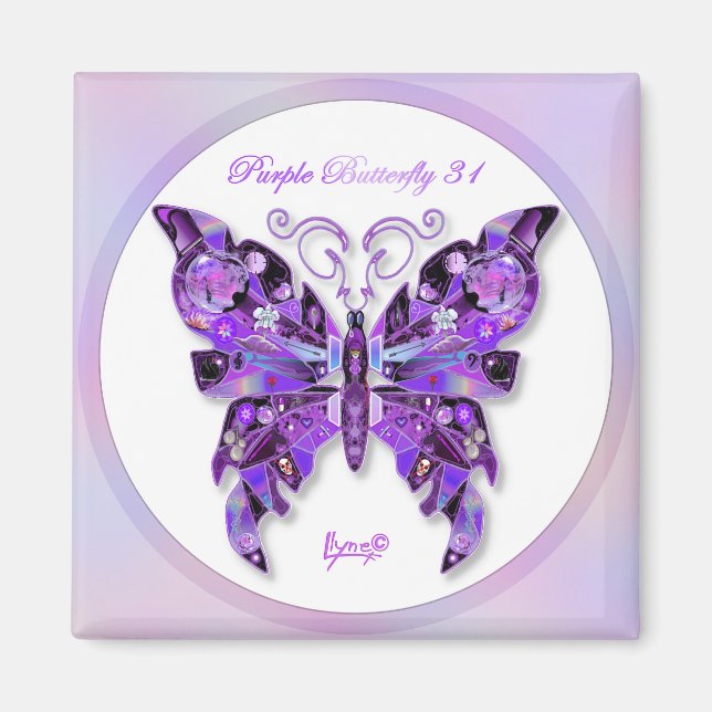 Purple Butterfly 31 Magnet (Front)