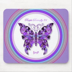 Purple Butterfly 31 Mouse Pad