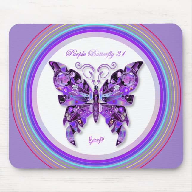 Purple Butterfly 31 Mouse Pad (Front)