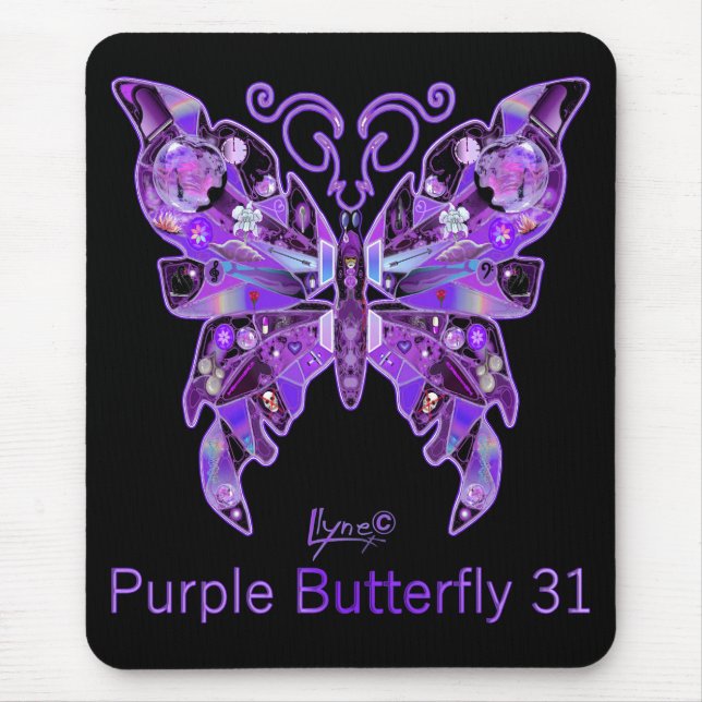 Purple Butterfly 31 Mouse Pad (Front)