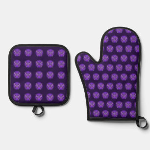 purple butterfly 31 oven mitt & pot holder set