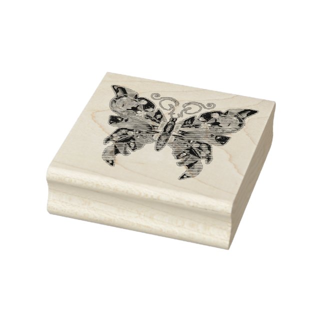 purple butterfly 31 rubber stamp (Stamp)