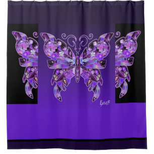 Purple Butterfly 31  Shower Curtain