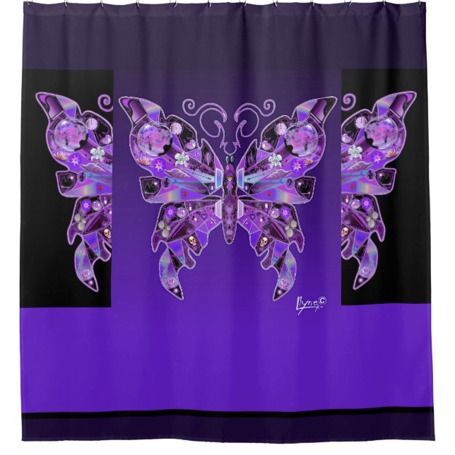 Purple Butterfly 31  Shower Curtain (Front)