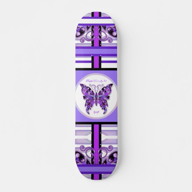 Purple Butterfly 31 Skateboard (Front)