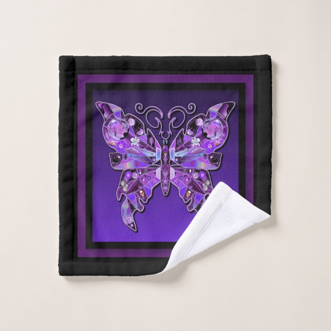 Purple Butterfly 31 Wash Cloth (Wash Cloth)