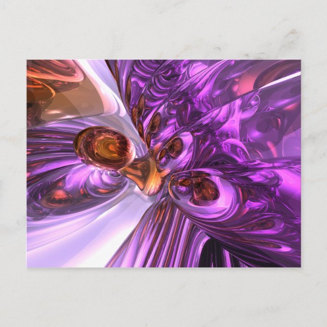 Purple Butterfly Abstract Postcard (Front)