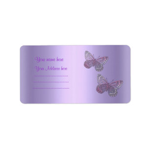 PURPLE BUTTERFLY ADDRESS LABEL