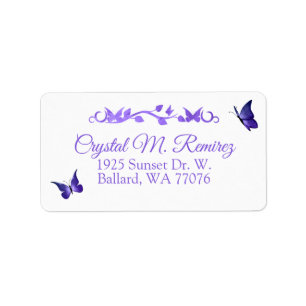 Purple Butterfly Address Labels