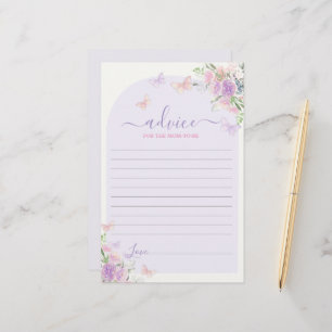 Purple Butterfly Advice for the Mum To Be card