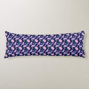 Purple Butterfly and Pink Floral Pattern  Body Cushion
