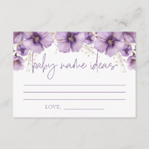 Purple Butterfly Baby Name Ideas, Baby Shower Enclosure Card