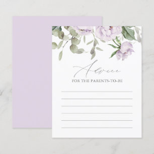 Purple Butterfly Baby Shower Advice Card
