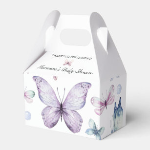 Purple Butterfly Baby Shower Baby Girl Favour Box