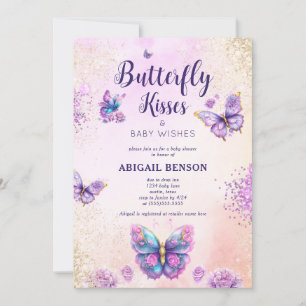 Purple Butterfly Baby Shower Invitation