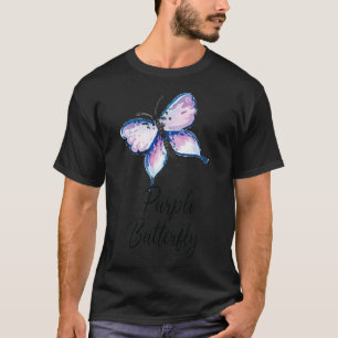 Purple Butterfly Beautiful watercolor illustration T-Shirt