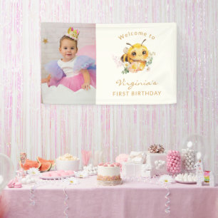 Purple Butterfly Birthday Banner