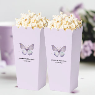 Purple Butterfly Birthday Popcorn  Favour Box