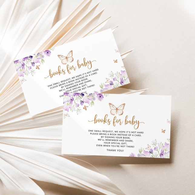 Purple butterfly books for baby ticket  enclosure card (Creator Uploaded)