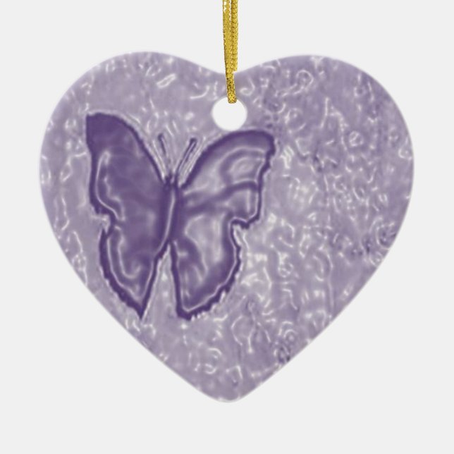 Purple Butterfly Ceramic Tree Decoration (Front)