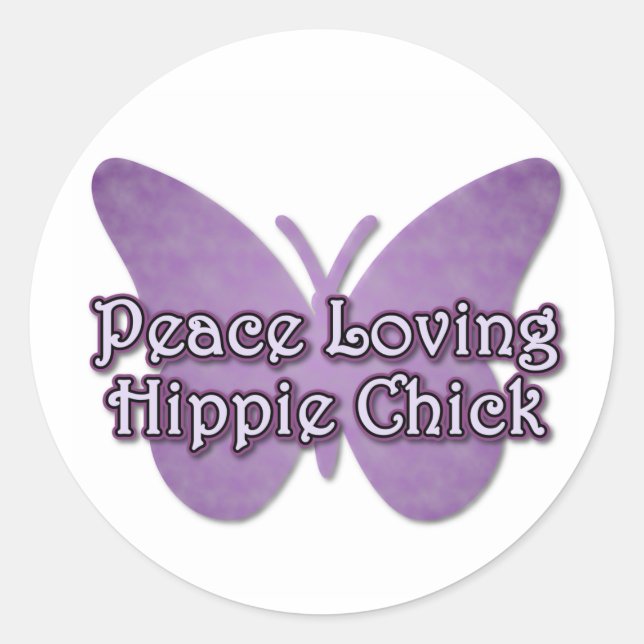 Purple Butterfly Classic Round Sticker (Front)