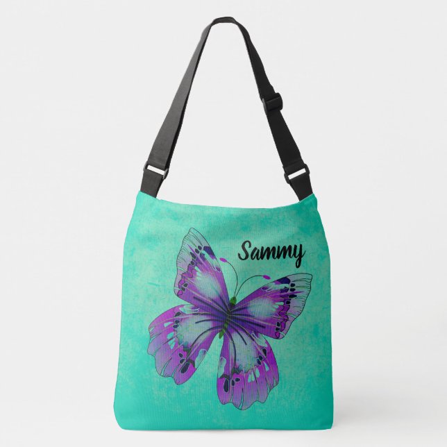 Purple Butterfly Crossbody Bag (Front)