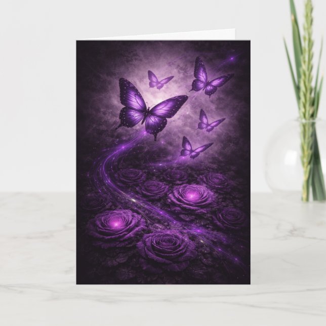 Purple Butterfly– Dark Bloom Collection Card (Front)