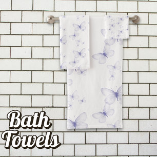 Purple Butterfly Decorative Collection Bath Towel Set