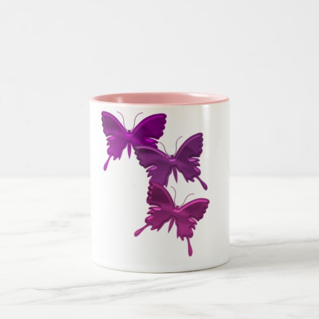 Purple Butterfly Design Mug (Center)