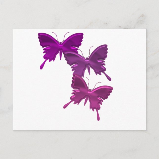 Purple Butterfly Design Postcard (Front)