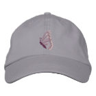 Purple butterfly embroidered women's hat