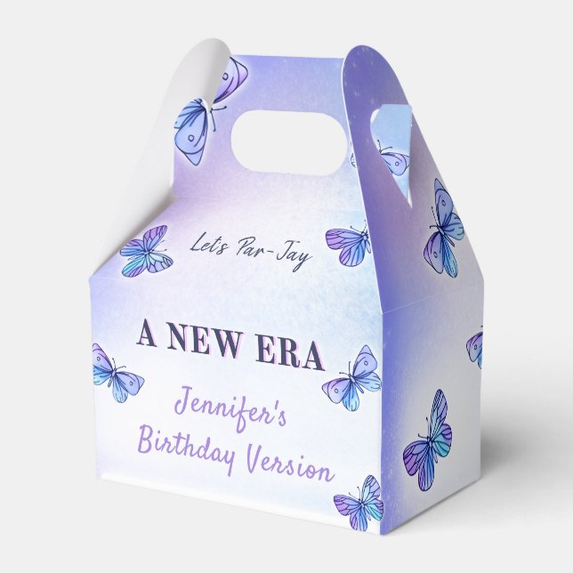 Purple Butterfly Eras Birthday Party Favour Box (Front Side)