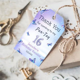 Purple Butterfly Eras Birthday Party Gift Tags