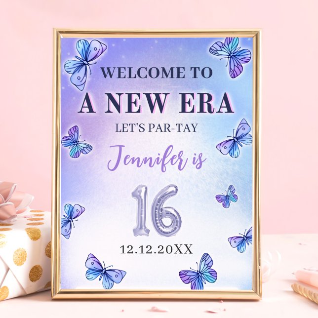 Purple Butterfly Eras Birthday Party Poster (Creator Uploaded)