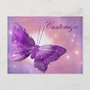 Purple Butterfly Fantasy Moon Designs Postcard