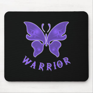 Purple Butterfly Fibro Migraine Lupus Warrior Awar Mouse Mat