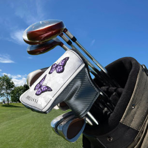 Purple Butterfly Floral Golf Head Cover