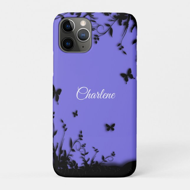 Purple Butterfly Garden Personalised Case-Mate iPhone Case (Back)