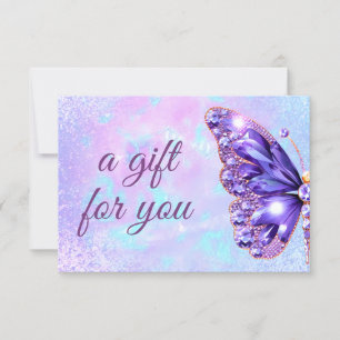 purple butterfly gift certificate