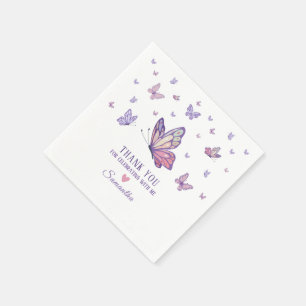 Purple Butterfly girl baby shower  Napkin