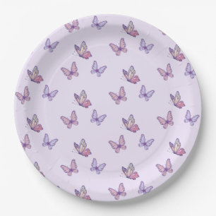 Purple Butterfly girl birthday  Paper Plate